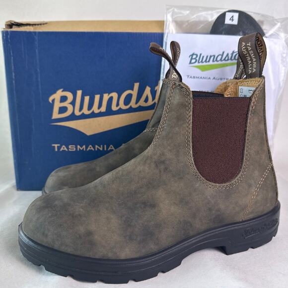 Blundstone 585 Rustic Brown Chelsea Boot Womens US 7.5  Premium Leather Pull On - Picture 1 of 13